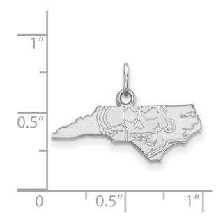 Sterling Silver Rhodium-plated LogoArt East Carolina University Map Extra Small Pendant