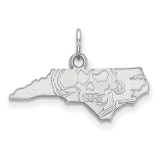 14k White Gold LogoArt East Carolina University Map Extra Small Pendant