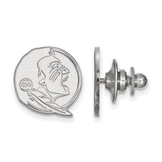 Sterling Silver Rhodium-plated LogoArt Florida State University Seminole Lapel Pin