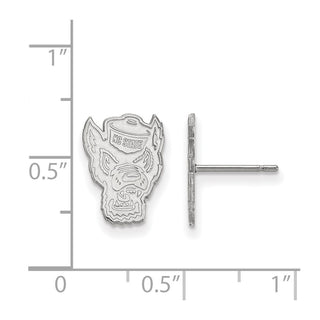 10k White Gold LogoArt North Carolina State University Wolf Small Post Earrings