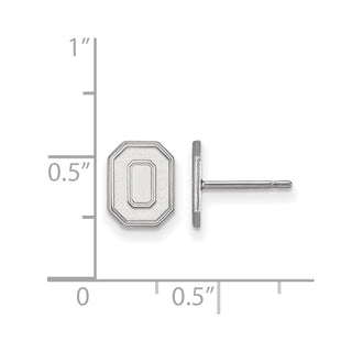 10k White Gold LogoArt The Ohio State University Letter O Extra Small Post Earrings