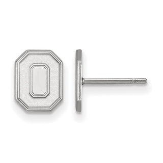 14k White Gold LogoArt The Ohio State University Letter O Extra Small Post Earrings