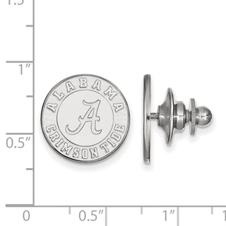 Sterling Silver Rhodium-plated LogoArt University of Alabama Crimson Tide Lapel Pin