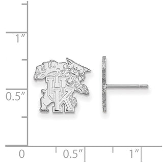 Sterling Silver Rhodium-plated LogoArt University of Kentucky U-K Wildcat Small Post Earrings