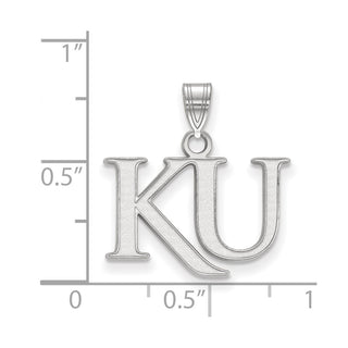 14k White Gold LogoArt University of Kansas K-U Small Pendant