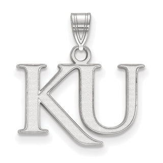 14k White Gold LogoArt University of Kansas K-U Small Pendant