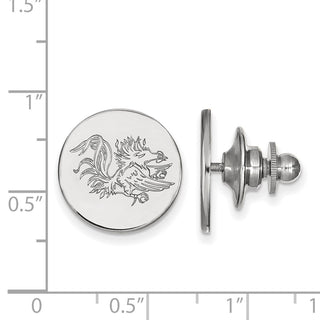 Sterling Silver Rhodium-plated LogoArt University of South Carolina Gamecock Lapel Pin
