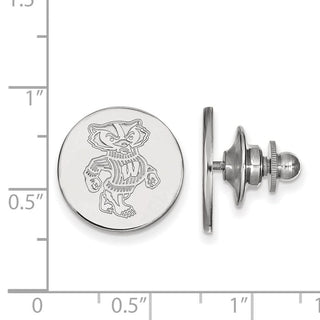 14k White Gold LogoArt University of Wisconsin Badger Lapel Pin