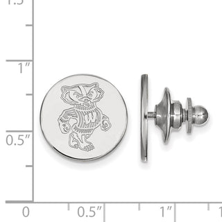 14k White Gold LogoArt University of Wisconsin Badger Lapel Pin
