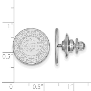 14k White Gold LogoArt West Virginia University Crest Lapel Pin