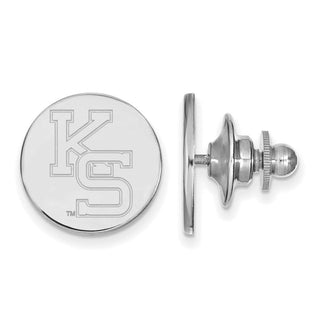 Sterling Silver Rhodium-plated LogoArt Kansas State University K-S Lapel Pin