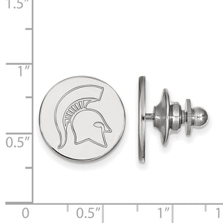 14k White Gold LogoArt Michigan State University Spartan Lapel Pin