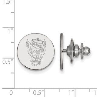 14k White Gold LogoArt North Carolina State University Wolf Lapel Pin