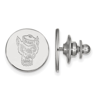 Sterling Silver Rhodium-plated LogoArt North Carolina State University Wolf Lapel Pin