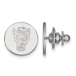 14k White Gold LogoArt North Carolina State University Wolf Lapel Pin