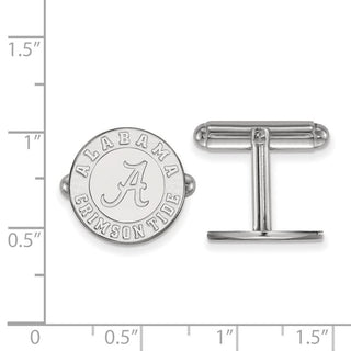Sterling Silver Rhodium-plated LogoArt University of Alabama Crimson Tide Cuff Links