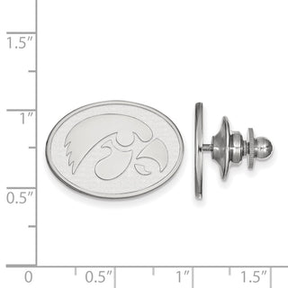 14k White Gold LogoArt University of Iowa Hawk Oval Lapel Pin