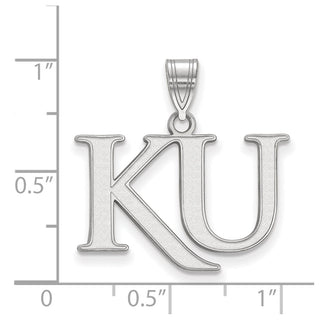 14k White Gold LogoArt University of Kansas K-U Medium Pendant