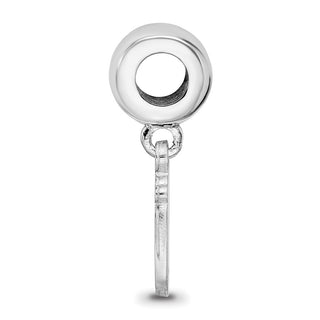 Sterling Silver Rhodium-plated LogoArt University of North Carolina Tar Heel Small Dangle Bead Charm