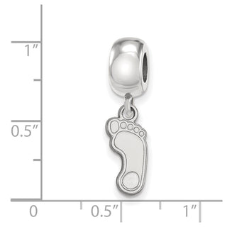 Sterling Silver Rhodium-plated LogoArt University of North Carolina Tar Heel Small Dangle Bead Charm