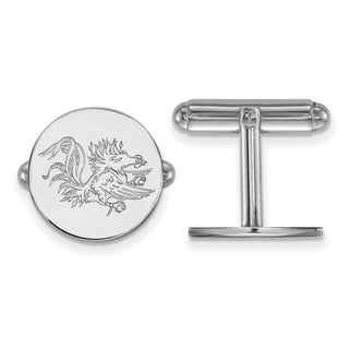 Sterling Silver Rhodium-plated LogoArt University of South Carolina Gamecock Cuff Links