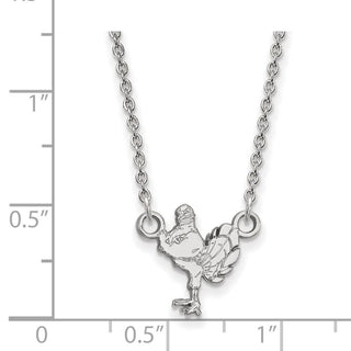 10k White Gold LogoArt Virginia Tech HokieBird Small Pendant 18 inch Necklace