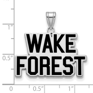 Sterling Silver Rhodium-plated LogoArt Wake Forest University W-F Deacon Large Enameled Pendant