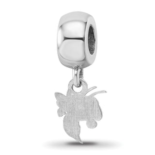 Sterling Silver Rhodium-plated LogoArt Georgia Institute of Technology Yellow Jacket Extra Small Dangle Bead Charm