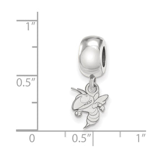 Sterling Silver Rhodium-plated LogoArt Georgia Institute of Technology Yellow Jacket Extra Small Dangle Bead Charm