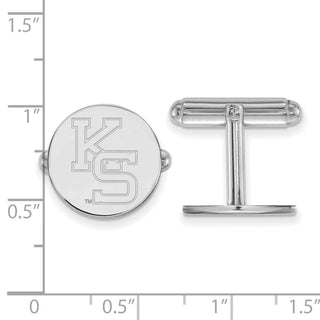 Sterling Silver Rhodium-plated LogoArt Kansas State University K-S Cuff Links