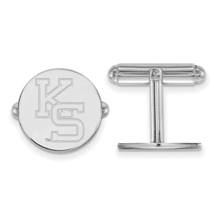 Sterling Silver Rhodium-plated LogoArt Kansas State University K-S Cuff Links