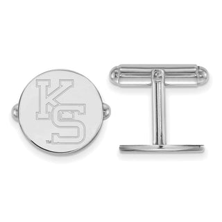Sterling Silver Rhodium-plated LogoArt Kansas State University K-S Cuff Links