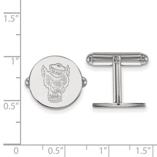 Sterling Silver Rhodium-plated LogoArt North Carolina State University Wolf Cuff Links