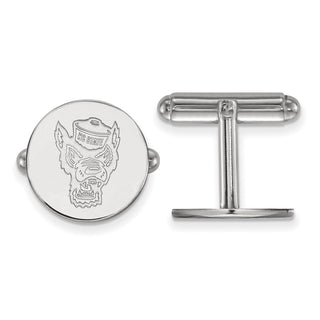 Sterling Silver Rhodium-plated LogoArt North Carolina State University Wolf Cuff Links