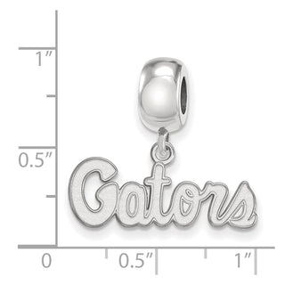 Sterling Silver Rhodium-plated LogoArt University of Florida Gators Script Extra Small Dangle Bead Charm