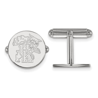 Sterling Silver Rhodium-plated LogoArt University of Kentucky U-K Wildcat Cuff Links
