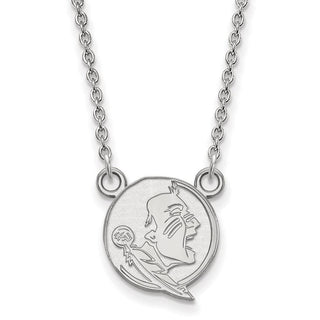 10k White Gold LogoArt Florida State University Small Pendant w/Necklace