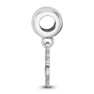 Sterling Silver Rhodium-plated LogoArt Georgia Institute of Technology Yellow Jacket Small Dangle Bead Charm