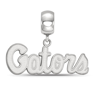 Sterling Silver Rhodium-plated LogoArt University of Florida Gators Script Small Dangle Bead Charm
