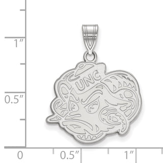 14k White Gold LogoArt University of North Carolina Ram Large Pendant 4W054UNC