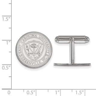 Sterling Silver Rhodium-plated LogoArt East Carolina University Crest Lapel Pin
