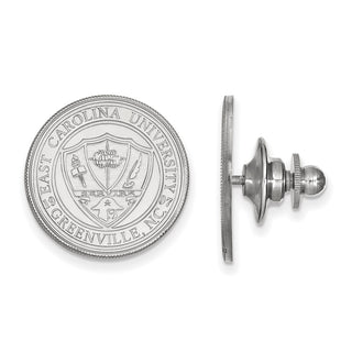 14k White Gold LogoArt East Carolina University Crest Lapel Pin