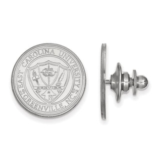 14k White Gold LogoArt East Carolina University Crest Lapel Pin