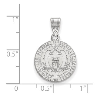 Sterling Silver Rhodium-plated LogoArt Georgia Institute of Technology Medium Crest Pendant
