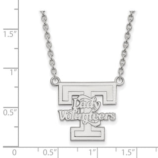 10k White Gold LogoArt University of Tennessee Lady Volunteers Large Pendant 18 inch Necklace