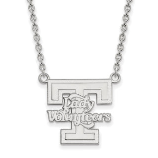 14k White Gold LogoArt University of Tennessee Lady Volunteers Large Pendant 18 inch Necklace
