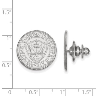 Sterling Silver Rhodium-plated LogoArt East Carolina University Crest Cuff Links