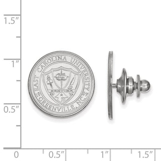Sterling Silver Rhodium-plated LogoArt East Carolina University Crest Cuff Links