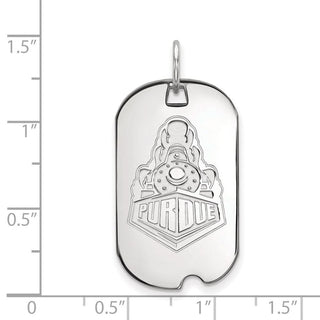14k White Gold LogoArt Purdue University Boilermakers Train Logo Small Dog Tag Pendant