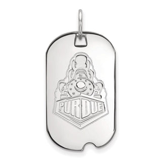 10k White Gold LogoArt Purdue University Boilermakers Train Logo Small Dog Tag Pendant
